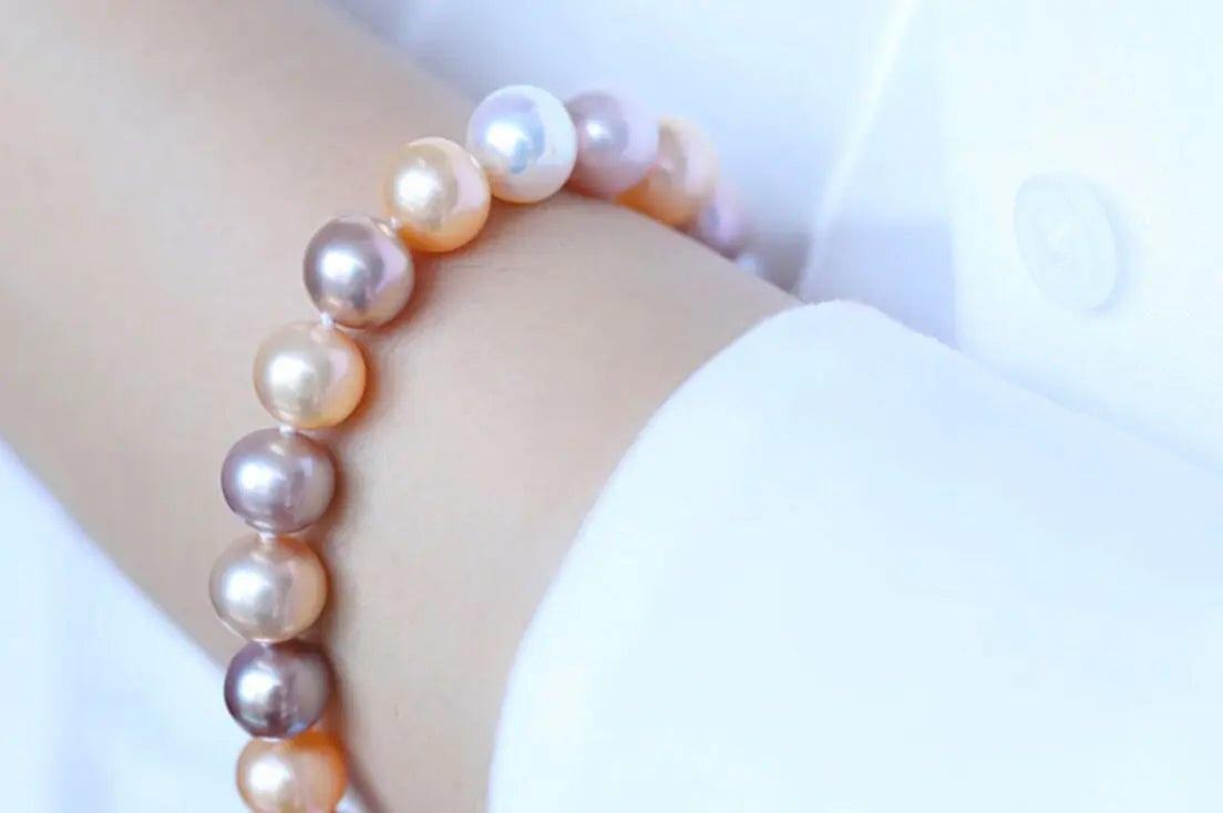 5A+ Natural High Luster Pearl Bracelets, S925 Silver Beaded Pearl Handmade Bracelets, Rose Pink Pearl Bracelets, Vanilla Pearl, Purple Pearl Etsy