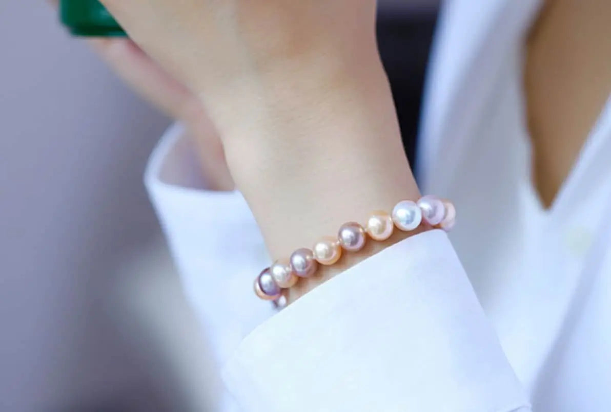 5A+ Natural High Luster Pearl Bracelets, S925 Silver Beaded Pearl Handmade Bracelets, Rose Pink Pearl Bracelets, Vanilla Pearl, Purple Pearl Etsy