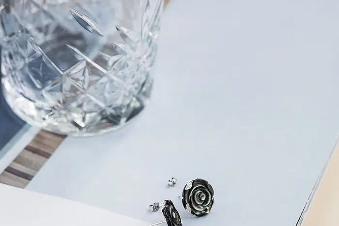 Flower Earrings Mother of Pearl Earrings Handmade 925 Silver Pearl Earrings, Tahitian Pearl Earrings, Seawater Pearl Earrings, Rose Earrings Etsy
