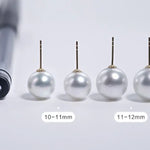 Australia South Sea White Pearl Studs Earrings - 18K White Gold Etsy