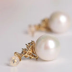 15mm High Luster Freshwater Pearl Earrings - 18K Yellow Gold Etsy