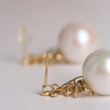 15mm High Luster Freshwater Pearl Earrings - 18K Yellow Gold Etsy