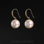 12mm Natural High Luster Pearl Handmade 18k Solid Yellow Gold White Pink Pearl Earrings, Freshwater Pearl Earrings, Gift Idea Etsy