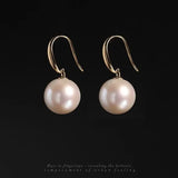 12mm Natural High Luster Pearl Handmade 18k Solid Yellow Gold White Pink Pearl Earrings, Freshwater Pearl Earrings, Gift Idea Etsy