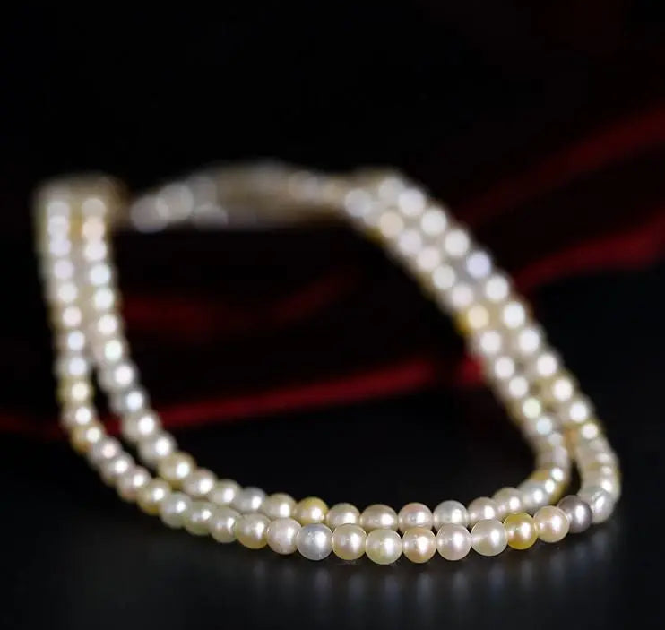 Natural Colorful Akoya Pearl Necklace, 18K Yellow Gold Etsy
