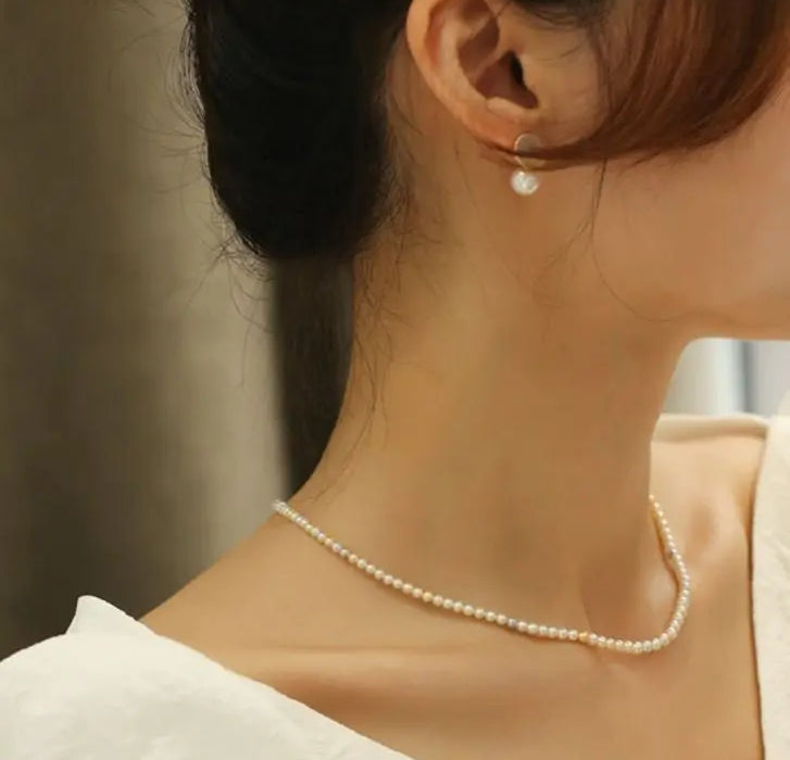 Natural Colorful Akoya Pearl Necklace, 18K Yellow Gold Etsy