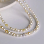 Natural Colorful Akoya Pearl Necklace, 18K Yellow Gold Etsy