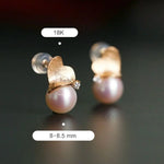 8mm Natural Akoya Pearl Diamond Heart Earrings - 18K Gold Etsy