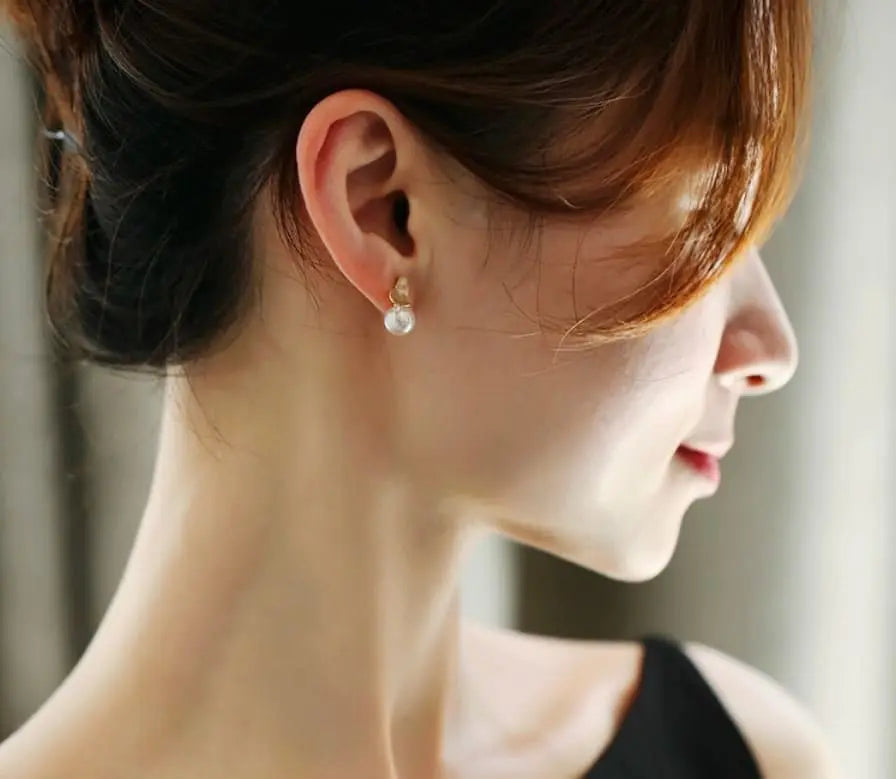 8mm Natural Akoya Pearl Diamond Heart Earrings - 18K Gold Etsy