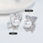 Flower Design 13mm High Luster Freshwater - Silver 925 Etsy