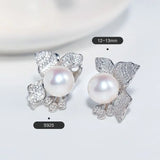 Flower Design 13mm High Luster Freshwater - Silver 925 Etsy