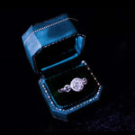 Sapphire Blue Velvet Leather Mini Ring Box Etsy