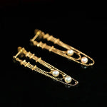 5mm Natural Akoya Pearl Lace Earrings 18K Solid Gold White Pink Pearl Lace Earrings, Gift Idea, Seawater Pearl Earrings, Gold Lace Earrings Etsy