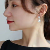 Rhombus Design 12mm Freshwater Pearl Earrings - Silver 925 Etsy