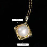15mm Natural Mabe Pearl Necklace Handmade 925 Silver Mabe Pearl Necklace, Seawater Pearl Necklace, Gift for Mom, Gift for Her Etsy