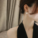 12mm High Luster White Pearl  Emerald Earrings - 18K Yellow Gold Etsy