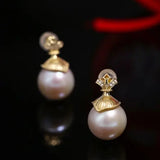 5A+ High Luster 12mm White Pearl Earrings Handmade 18k Gold Plated Vermeil White Pearl Earrings, Gift Idea, Edison Pearl Earrings Etsy