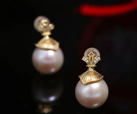 5A+ High Luster 12mm Purple Pink Pearl Earrings, 18k Gold Plated Vermeil White Pearl Earrings, Gift Idea, Edison Pearl Earrings Etsy
