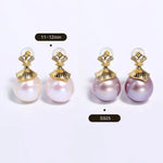 5A+ High Luster 12mm Purple Pink Pearl Earrings, 18k Gold Plated Vermeil White Pearl Earrings, Gift Idea, Edison Pearl Earrings Etsy