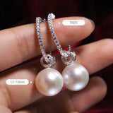 AAA+ 13mm Freshwater White Pearl Hoop Earrings - Silver 925 Etsy