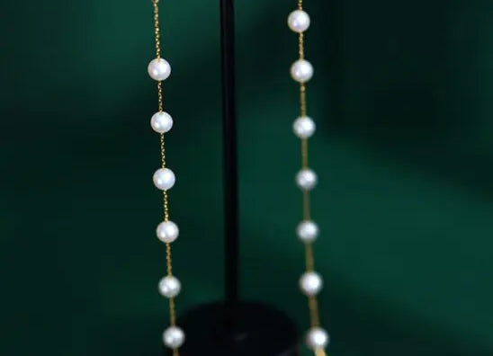 5mm Natural High Luster White Pearl Earrings Handmade 18k Solid Yellow Gold Pearl Drop Earrings, Freshwater Pearl Earrings, Anniversary Gift Etsy