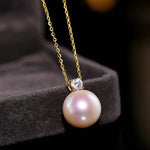 12mm High Luster Freshwater Pearl Necklace - 18K Yellow Gold Etsy