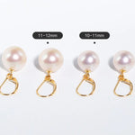 5A+ High Luster 11-12mm White Pearl Earrings Handmade 18k Solid Yellow Gold White Pearl Earrings, Gift Idea, Anniversary Idea Etsy