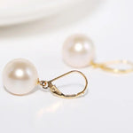 5A+ High Luster 11-12mm White Pearl Earrings Handmade 18k Solid Yellow Gold White Pearl Earrings, Gift Idea, Anniversary Idea Etsy