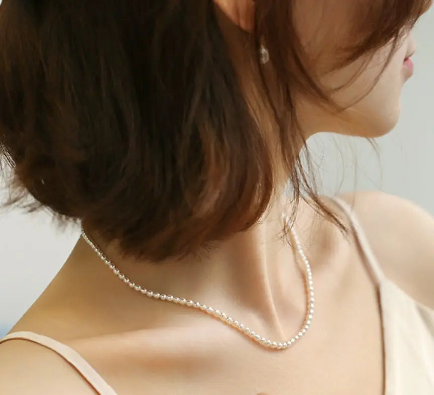 3-4mm Natural High Luster Baby Pearl Necklace Handmade 18k Solid Yellow Gold Baby Golden Pearl Necklace, Freshwater Baby Pearl Beaded Choker Etsy