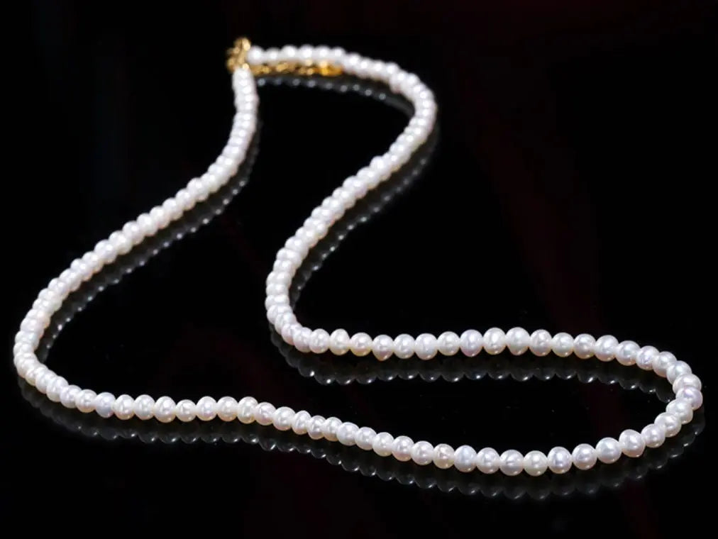 3-4mm Natural High Luster Baby Pearl Necklace Handmade 18k Solid Yellow Gold Baby Golden Pearl Necklace, Freshwater Baby Pearl Beaded Choker Etsy