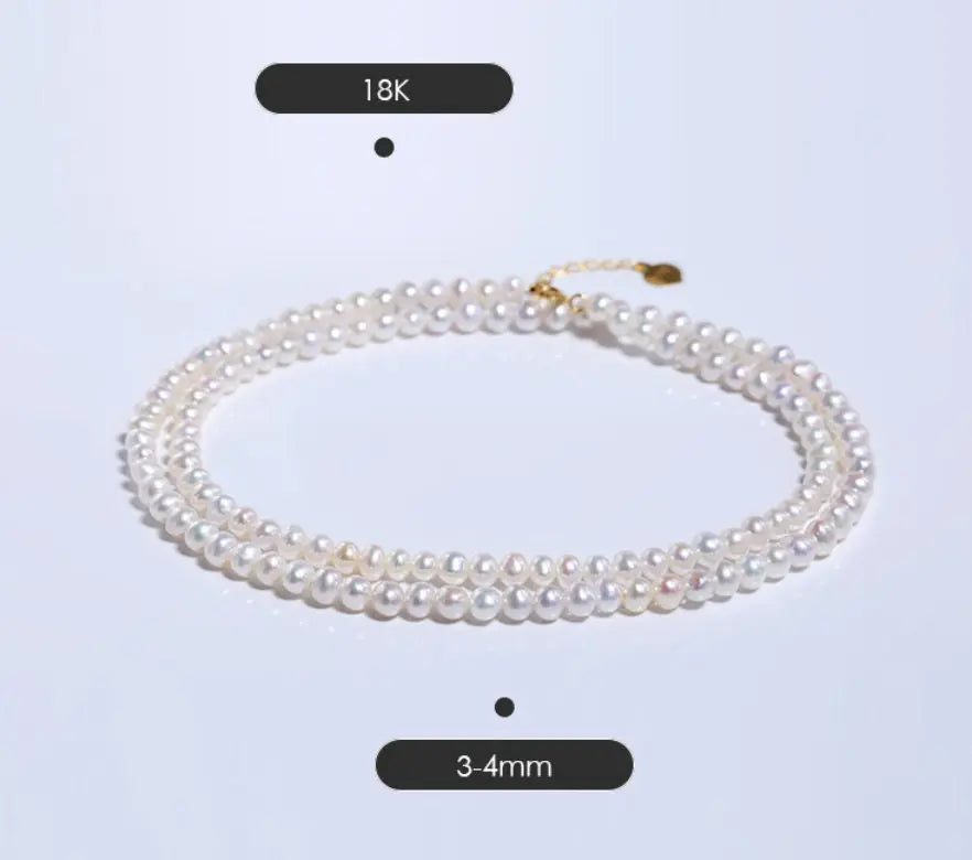 3-4mm Natural High Luster Baby Pearl Necklace Handmade 18k Solid Yellow Gold Baby Golden Pearl Necklace, Freshwater Baby Pearl Beaded Choker Etsy