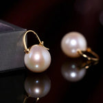 AAA+ 13mm Freshwater Pearl Earrings - 18K Yellow Gold Etsy