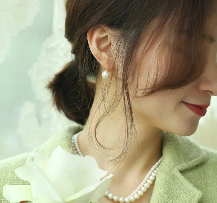 AAA+ 13mm Freshwater Pearl Earrings - 18K Yellow Gold Etsy
