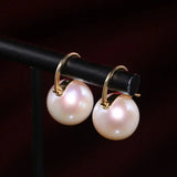 AAA+ 13mm Freshwater Pearl Earrings - 18K Yellow Gold Etsy