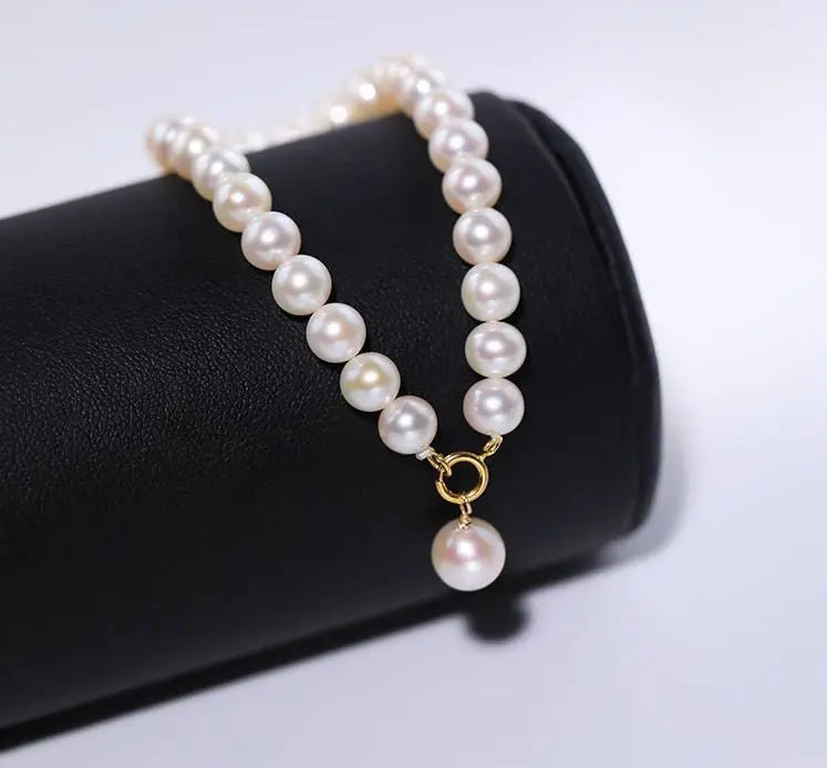 18K Yellow Gold 5-8mm Natural High Luster White Pearl Bracelets, Handmade Pearl Beaded Bracelets, Anniversary Gift Idea for Her Etsy