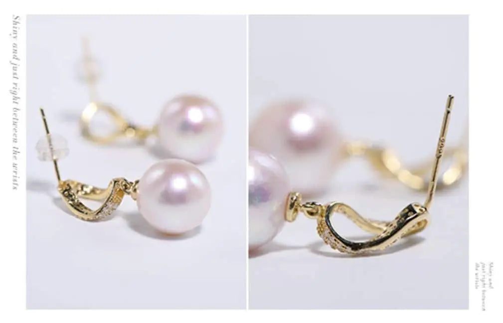 AAA+ 12mm Freshwater White Pearl Earrings - 18K Gold Plated Vermeil Etsy