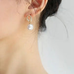 AAA+ 12mm Freshwater White Pearl Earrings - 18K Gold Plated Vermeil Etsy