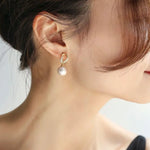 AAA+ 12mm Freshwater White Pearl Earrings - 18K Gold Plated Vermeil Etsy