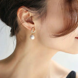 AAA+ 12mm Freshwater White Pearl Earrings - 18K Gold Plated Vermeil Etsy