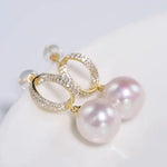 AAA+ 12mm Freshwater White Pearl Earrings - 18K Gold Plated Vermeil Etsy