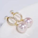 AAA+ 12mm Freshwater White Pearl Earrings - 18K Gold Plated Vermeil Etsy
