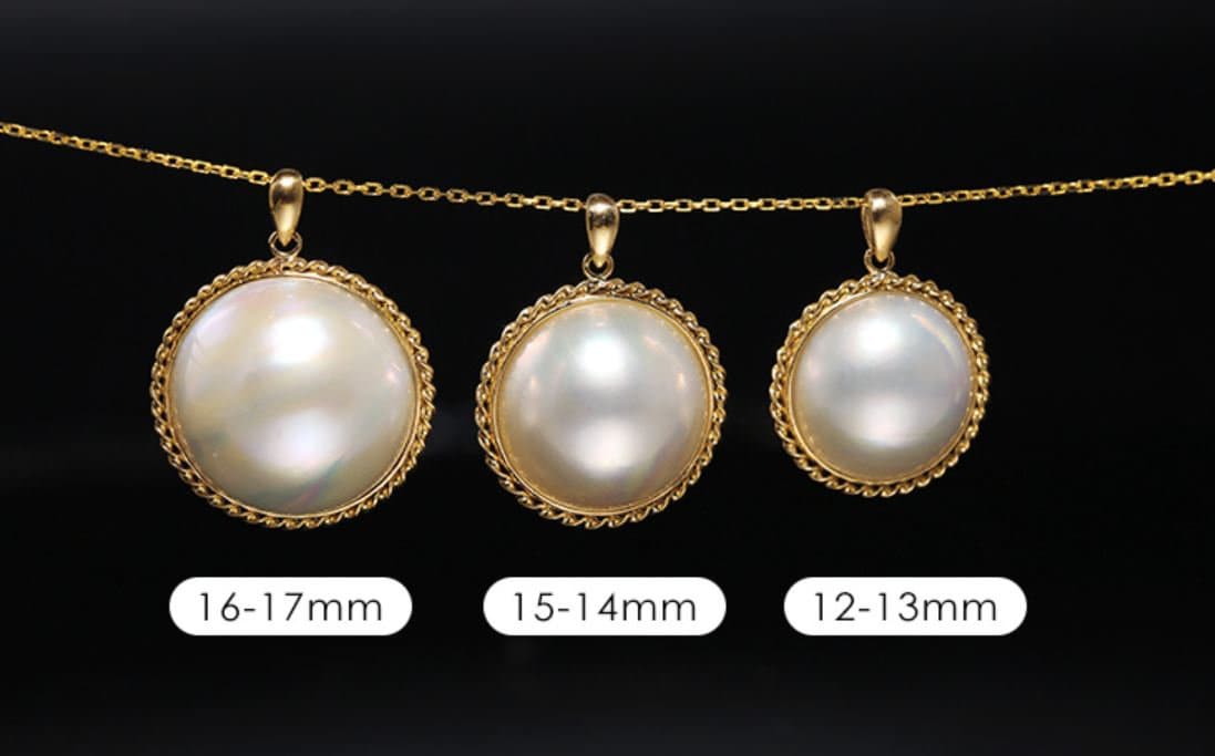 14mm Natural Mabe Pearl Necklace Handmade 18k Solid Yellow Gold Mabe Pearl Necklace, Akoya Pearl Necklace, Gift for Mom, Gift for Her Etsy