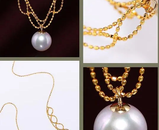18K Yellow Gold 9mm Natural Akoya Pearl Lace Necklace, White Pink Pearl Lace Necklace, Gift for Her, Hollow Out Design Necklace, Gift Idea Etsy