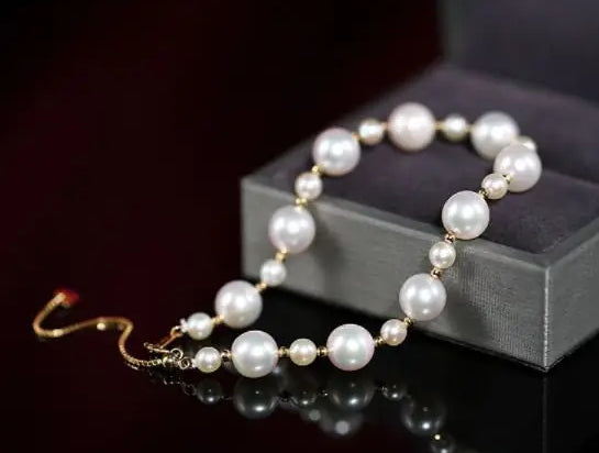 High Luster Akoya Pearl Strand 18K Bracelets - 18K Yellow Gold Etsy