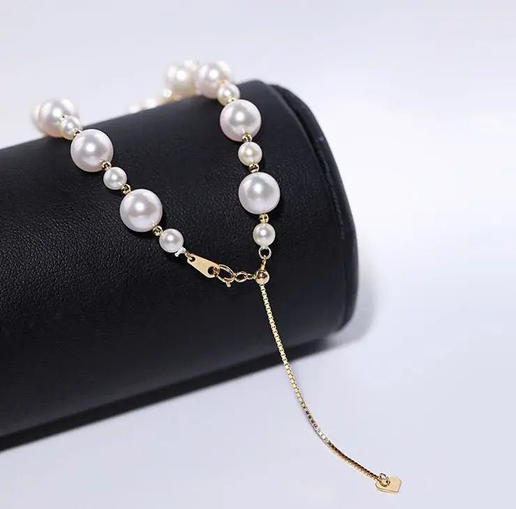 High Luster Akoya Pearl Strand 18K Bracelets - 18K Yellow Gold Etsy