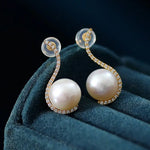 10mm Natural High Luster White Pearl Earrings Handmade 18k Solid Yellow Gold White Pearl Earrings, Seawater Pearl Earrings, Gift for Mom Etsy