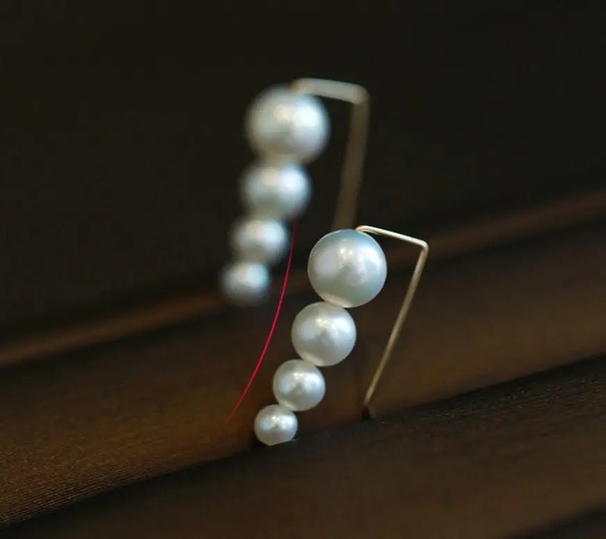 Grape Desgin Earrings, Natural High Luster White Pearl Earrings, 14k Gold Filled Handmade Earrings, Gift for Mom, Anniversary Gift Idea - LaCorserArtJewelry