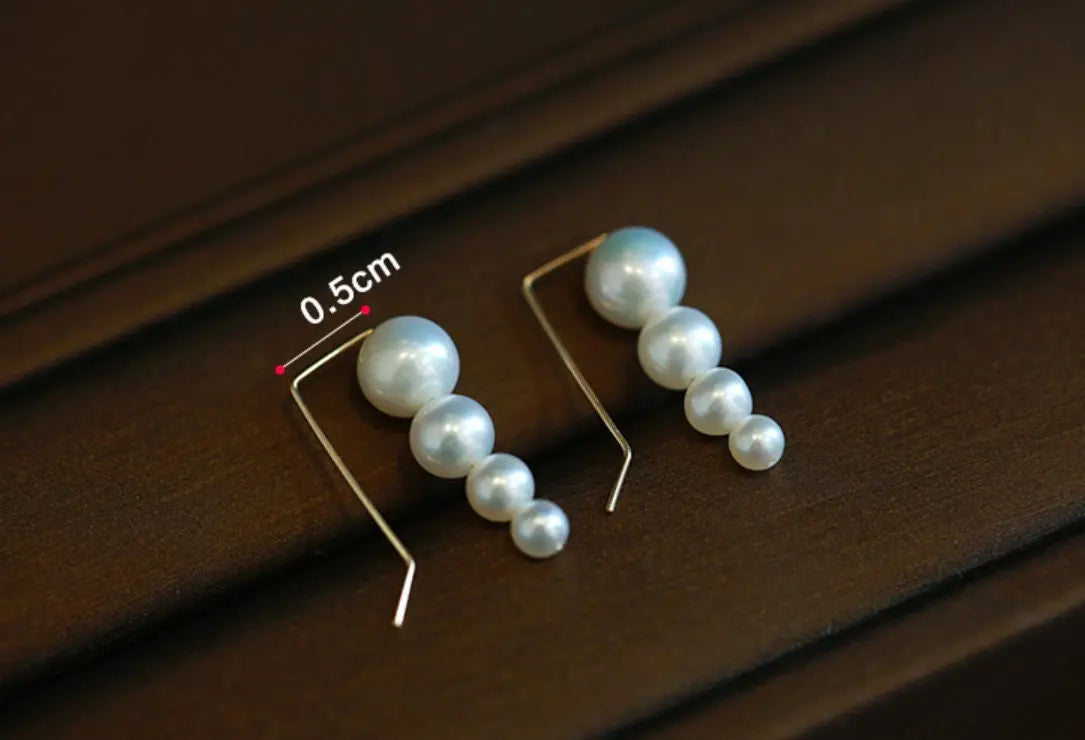 Grape Desgin Earrings, Natural High Luster White Pearl Earrings, 14k Gold Filled Handmade Earrings, Gift for Mom, Anniversary Gift Idea - LaCorserArtJewelry