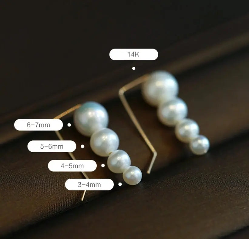 Grape Desgin Earrings, Natural High Luster White Pearl Earrings, 14k Gold Filled Handmade Earrings, Gift for Mom, Anniversary Gift Idea - LaCorserArtJewelry
