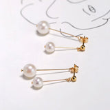 9mm Natural White Pearl Earrings, 14k Gold Filled White Pearl Earrings - LaCorserArtJewelry